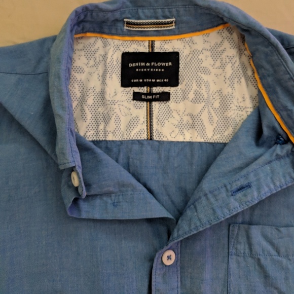 short sleeve blue button up shirt - Picture 3 of 3